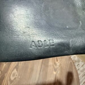 Able Black Embossed Leather Wristlet Clutch